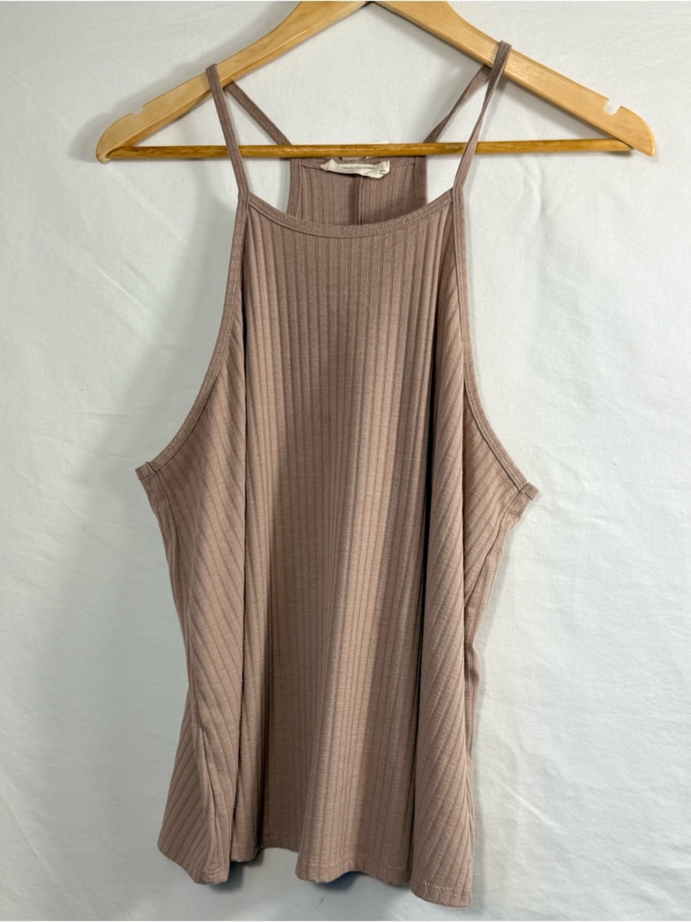 Double Zero Ribbed Mauve-Beige Tank
